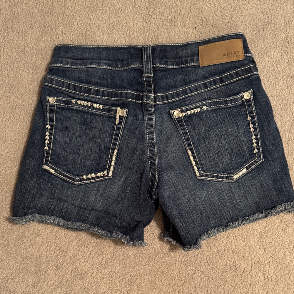 Ariat Dark Blue Dresden Denim Shorts with Embroidery 27